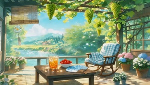 盛夏葡萄架