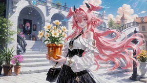 粉发二次元美少女莉奈娅