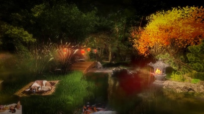 舒适的日式禅园