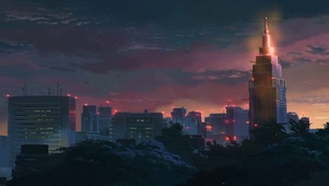 夕阳城市下景色