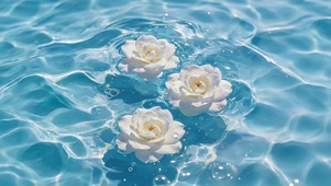 蓝色水面小花