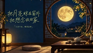 中秋月夜把月亮晾在窗外