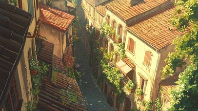 夏日午后欧洲小镇街道