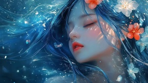梦幻蓝色绝美少女