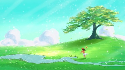 草地风车小女孩