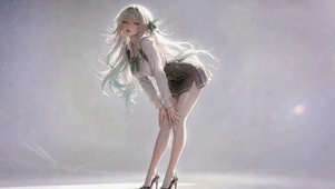 光影白发清纯二次元美少女