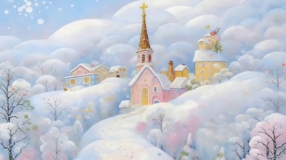 浪漫的雪景小镇