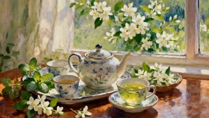 护眼茶座外面树