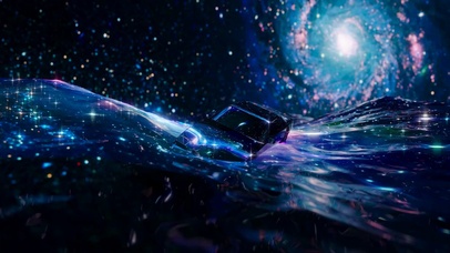 星海中漂浮的汽车