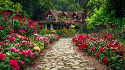 开满花花的房子