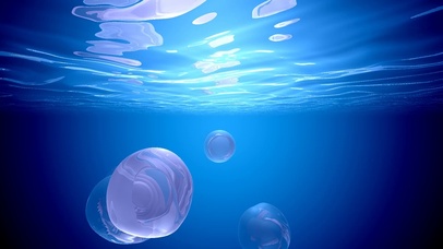 清新海底水滴水珠