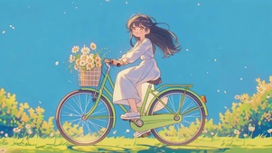 白裙女孩的单车之旅