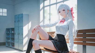 白发高冷二次元美少女