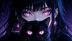 女孩与猫