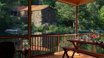 宁静的森林湖岸