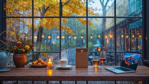 【雨景】咖啡屋外的雨