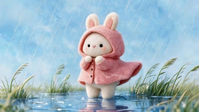 下雨天小兔
