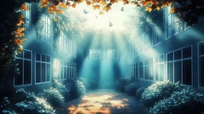 淡蓝清透氧气花园风景