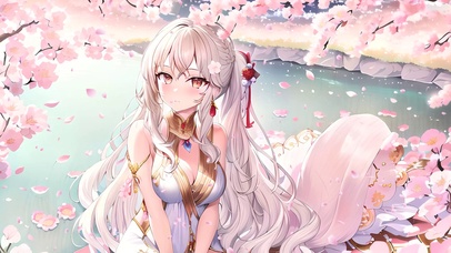 樱花湖畔古装少女