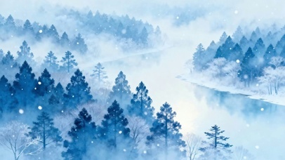 冰封雪松