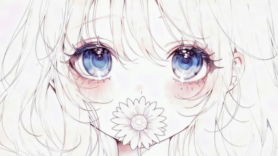 雏菊蓝眸少女