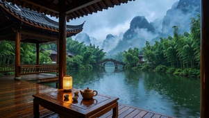 国风山水湖畔