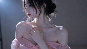 氛围感清冷露肩气质美女