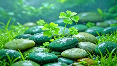 治愈四叶草小雨4K