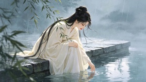 清漪佳人映影
