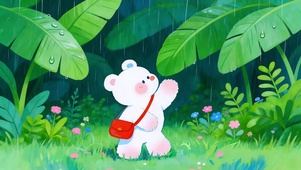 雨中小熊