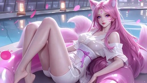 泳池粉狐阿狸