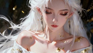 白发禁欲系纯欲锁骨控古风少女