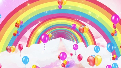 彩色气球与唯美彩虹