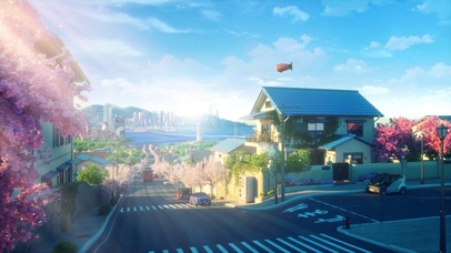 阳光午后的二次元街道