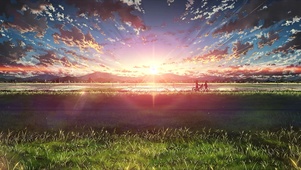 晴空残阳