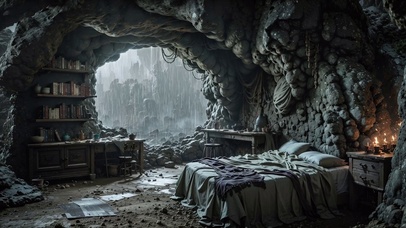 【雨景】末世山洞卧室