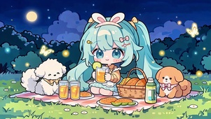 月夜野餐小美好