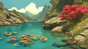 清新山谷溪流