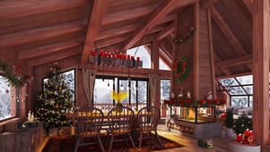 圣诞舒适的冬日小屋