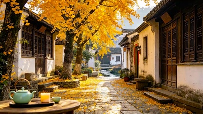 落叶乡村胡同