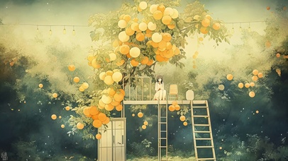 唯美插画ai创意