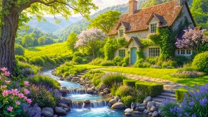 山下溪边小屋