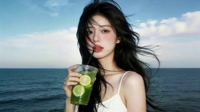 治愈海边女孩