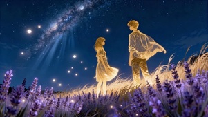 星空薰衣草下的鎏金情侣