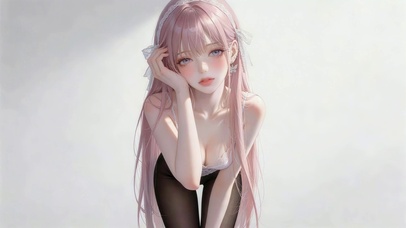 粉发清纯女孩