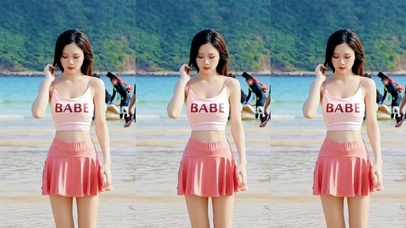 治愈性感短裙美少女甜美温柔甜美