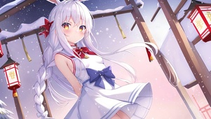 冬日兔耳少女