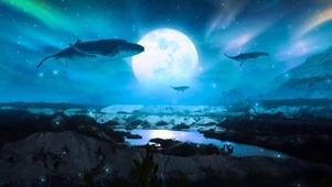 奇幻月夜天空鲲