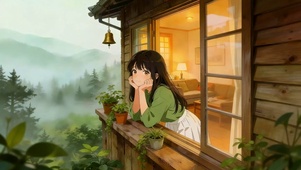 雾山木屋的窗边时光