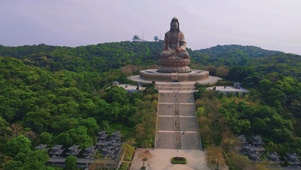 4K佛山5A景区西樵山观音雕像